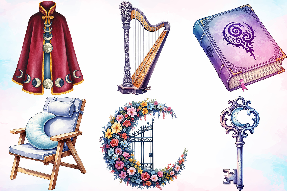 Enchanted Night Court Clipart Bundle, a Seasonal Illustration by Canvas Craft (Photo 3 of 8)