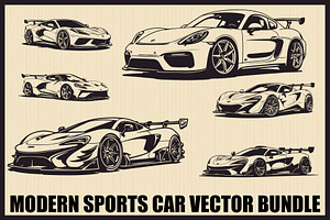 High Speed Sports Car Bundle, an Illustration by Designer_Momina
