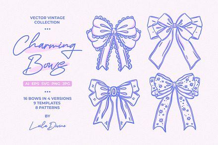Charming Bows, Patterns & Templates, an Object Graphic by Leila Divine