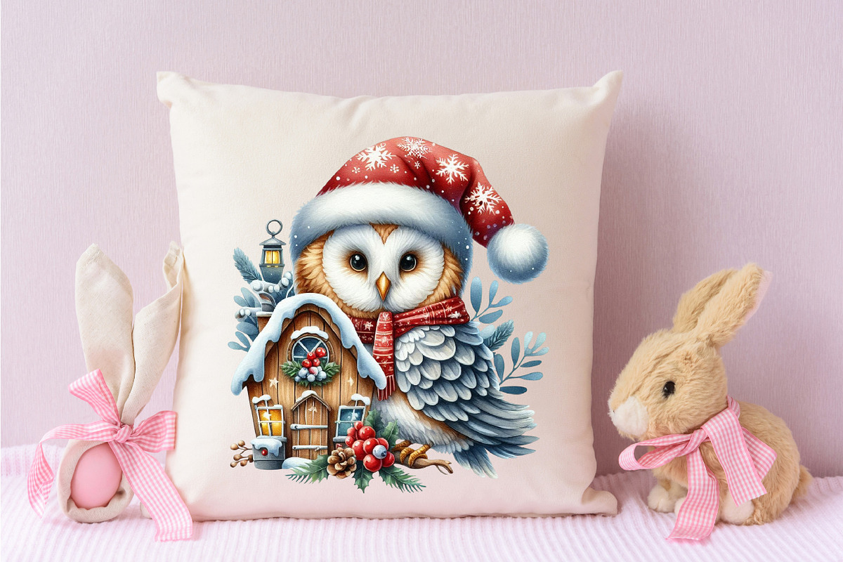 Christmas Barn Owl  PNG, an Illustration by Designking (Photo 4 of 4)