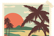 Vintage Coastline Travel Stamps, a Seasonal Illustration by JYa_Design (Thumbnail 4 of 4)