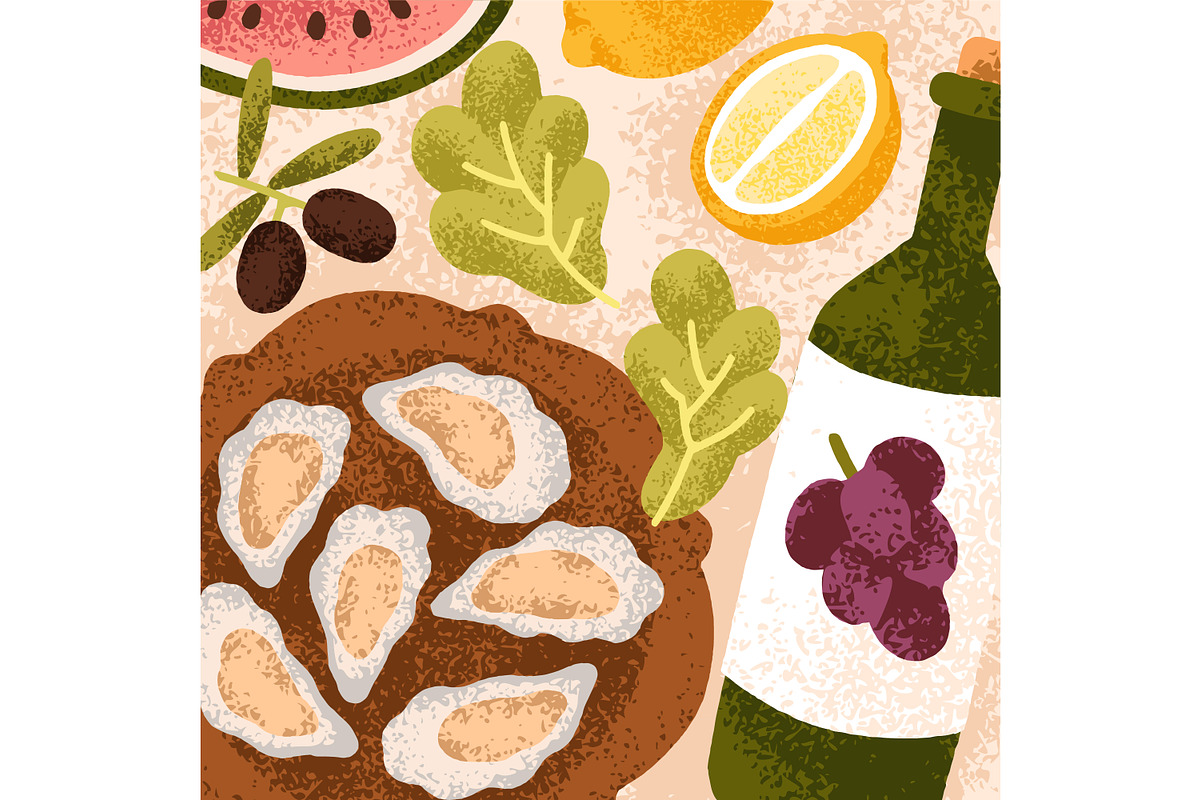 Mediterranean food cards set, a Food Illustration by Good Studio (Photo 2 of 9)