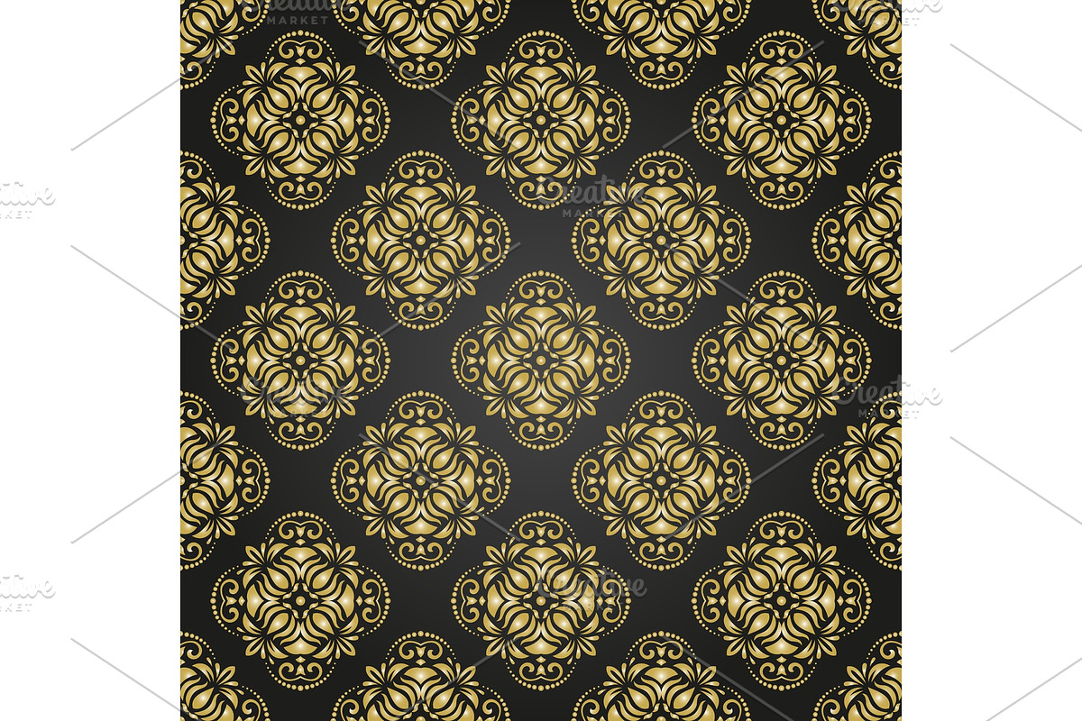 Damask Seamless Vector Pattern, a Decorative Illustration by FineArtStudio