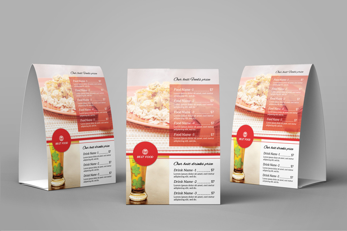 Restaurant Table Tent Template-V02, a Stationery Template by Template Shop (Photo 3 of 5)