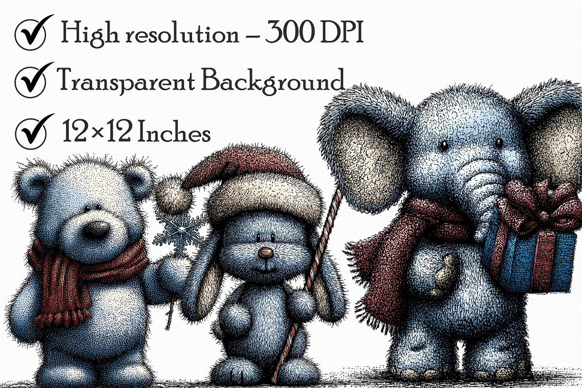 Christmas Animals Clipart, an Illustration by Libby Wishes (Photo 3 of 7)