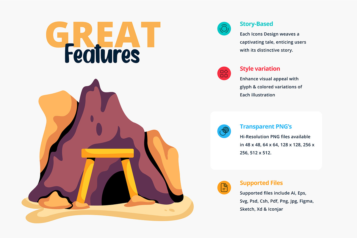Flat Desert Icons, a Duotone Icon by Prosymbols (Photo 2 of 17)