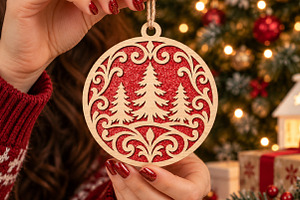 Christmas Tree Filigree Ornament SVG
