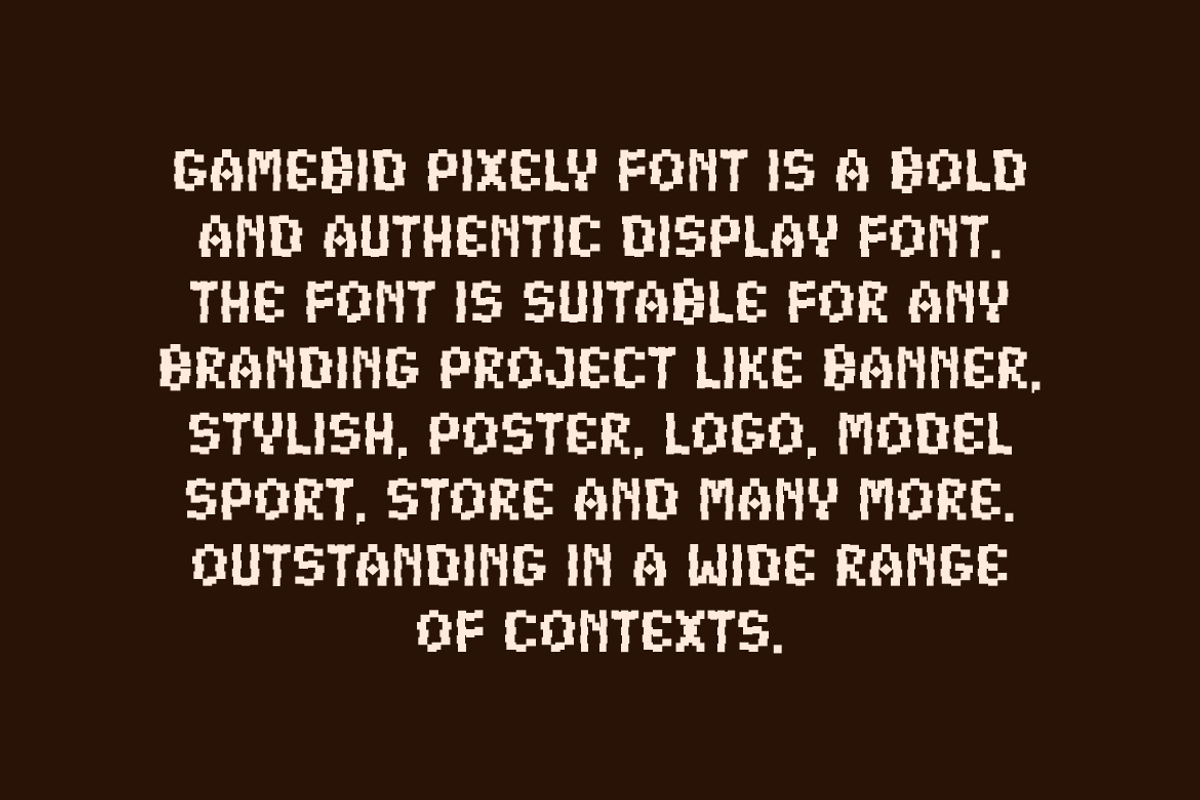 Gamebid Pixely - Game Font, a Sans Serif Font by QR Design Studio (Photo 4 of 6)