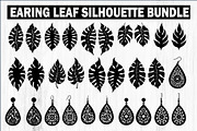 Leaf Earring Silhouette Bundle, an Object Graphic by jahid234 (Thumbnail 1 of 13)