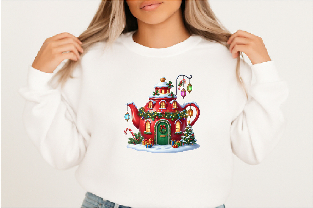 Christmas Teapot House PNG, an Illustration by DreamArtGraphic (Photo 3 of 5)