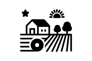 Field meadow solid icon, a Solid Icon by Creative priyanka