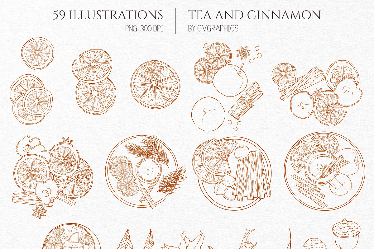Tea and Cinnamon Collection, a Seasonal Illustration by GVGraphics (Photo 4 of 15)