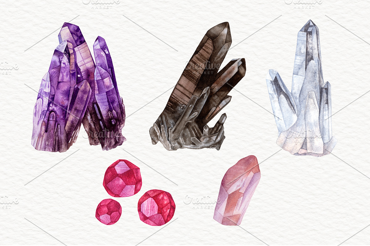 Crystalline. Crystals & Gemstones, an Illustration by Katya Zlobina (Photo 5 of 17)