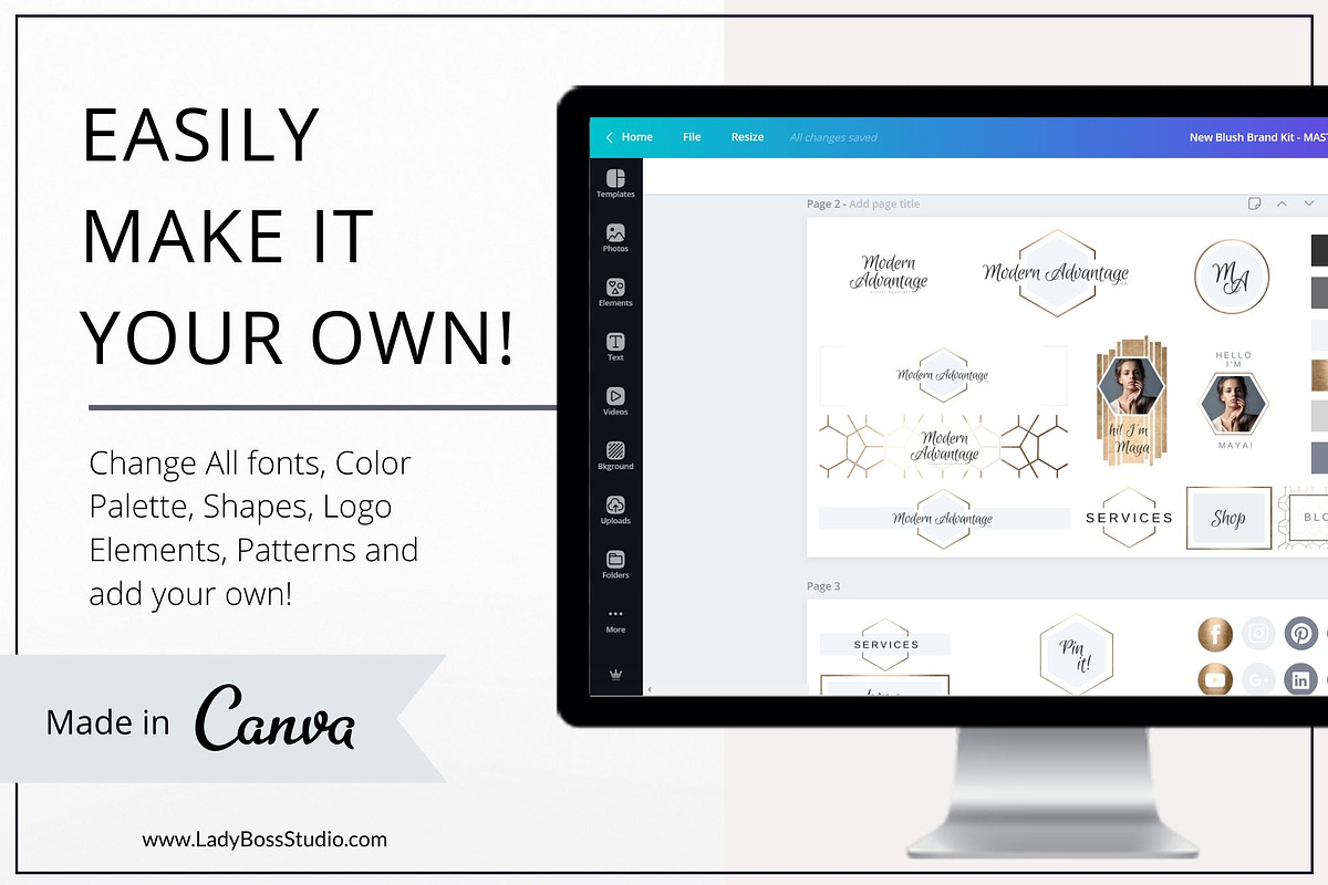 Website Branding Kit | Canva Gold, a Branding & Logo Template by Lady Boss Studio (Photo 4 of 6)