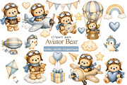 Aviator Bear Clipart Bundle PNG, an Animal Illustration by Villa 11 Estudio (Thumbnail 1 of 4)