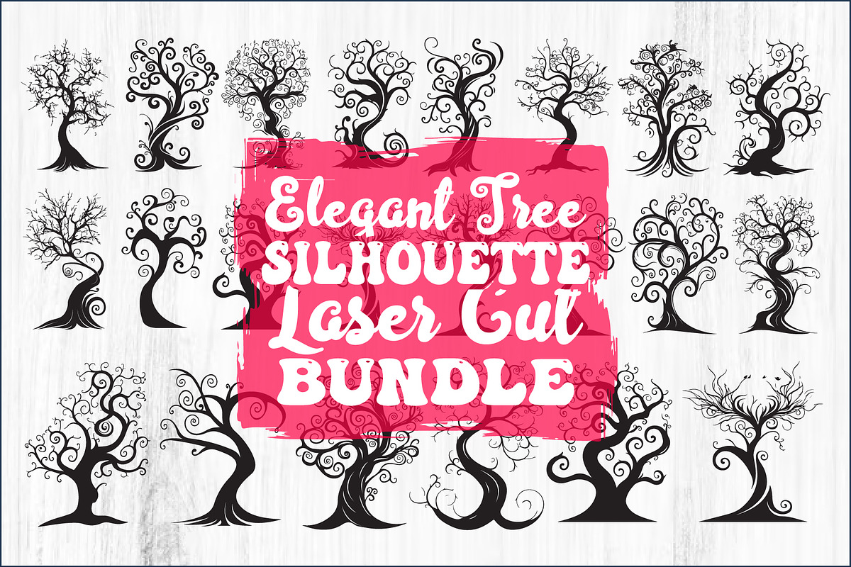 Tree Laser Cut Bundle | Decorative T, a Graphic by hafijul