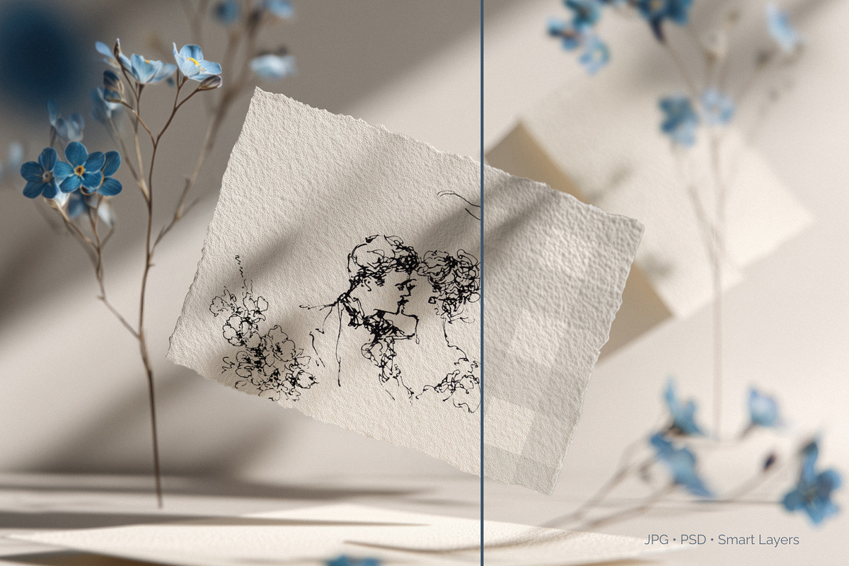 Blue Bloom Paper Mockup Collection, a Product Mockup by NikiArts (Photo 5 of 13)