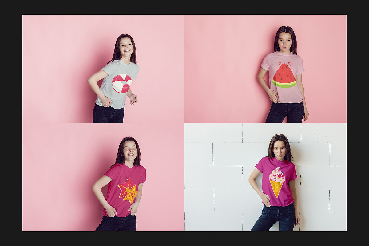 Teenager T-Shirt Mock-Up Set, a Shirt Mockup by Freeman Studio (Photo 8 of 14)