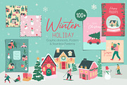 Winter Holiday Illustration, a Background Graphic by CreativeChristiana (Thumbnail 1 of 12)