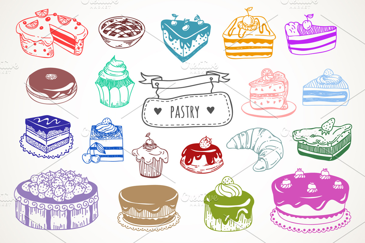 Tasty hand drawn pastry, a Food Illustration by Redchocolate