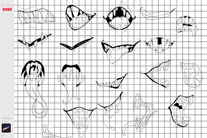 Procreate Anime Mouth Lips Stamps