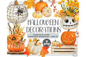 Watercolor Halloween Decoration