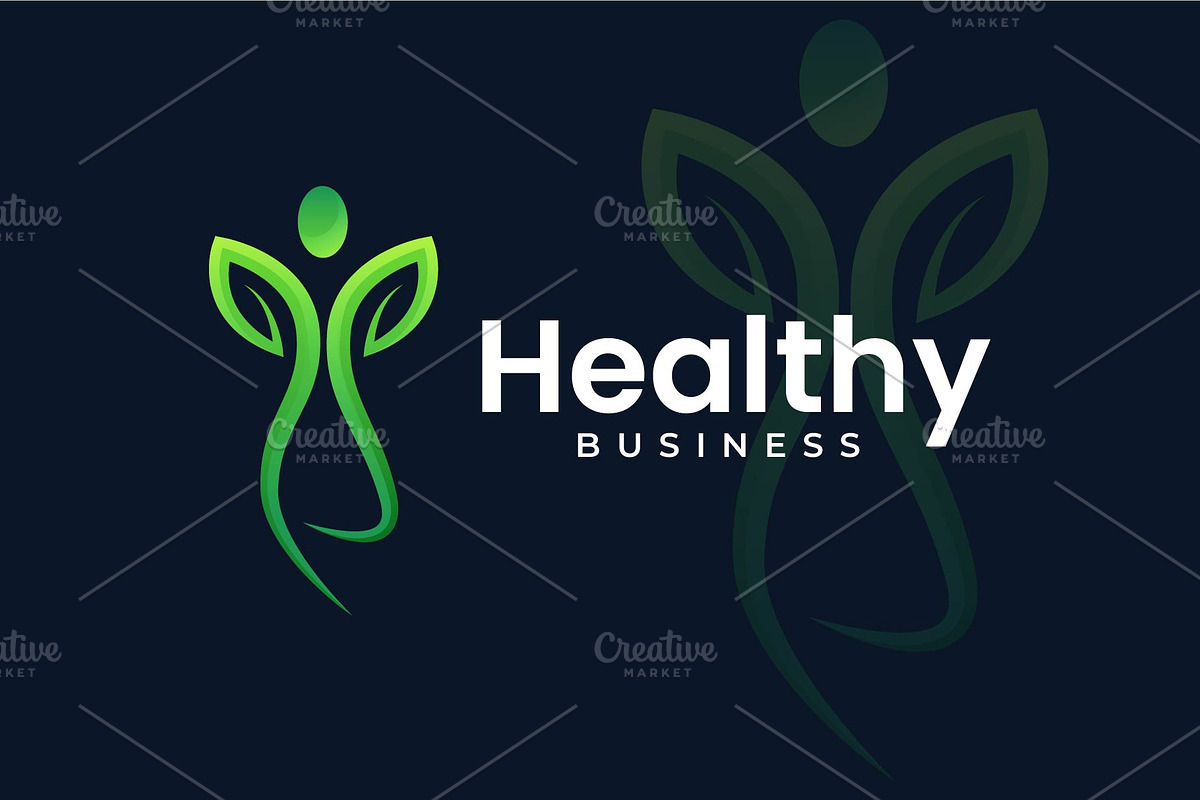 Healthy People Logo, a Branding & Logo Template by BlackSweet_Studio