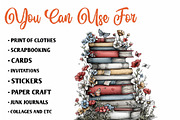 Summer Bookshelf Clipart, an Illustration by CreationArt (Thumbnail 2 of 7)