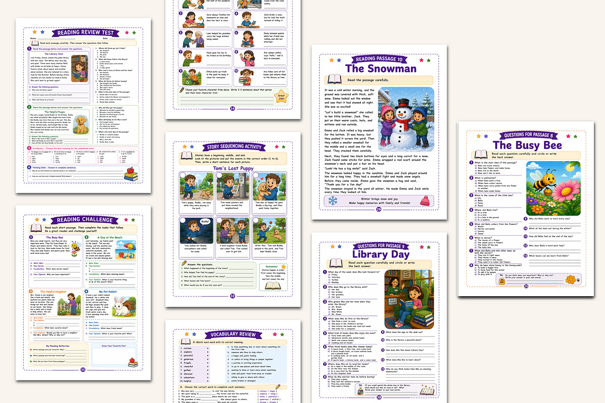 Reading Comprehension Workbook, a Stationery Template by Designmela01 (Photo 4 of 5)