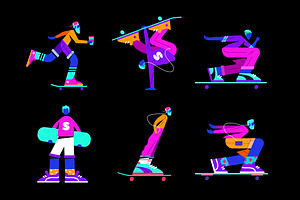 Neon Skaters Set