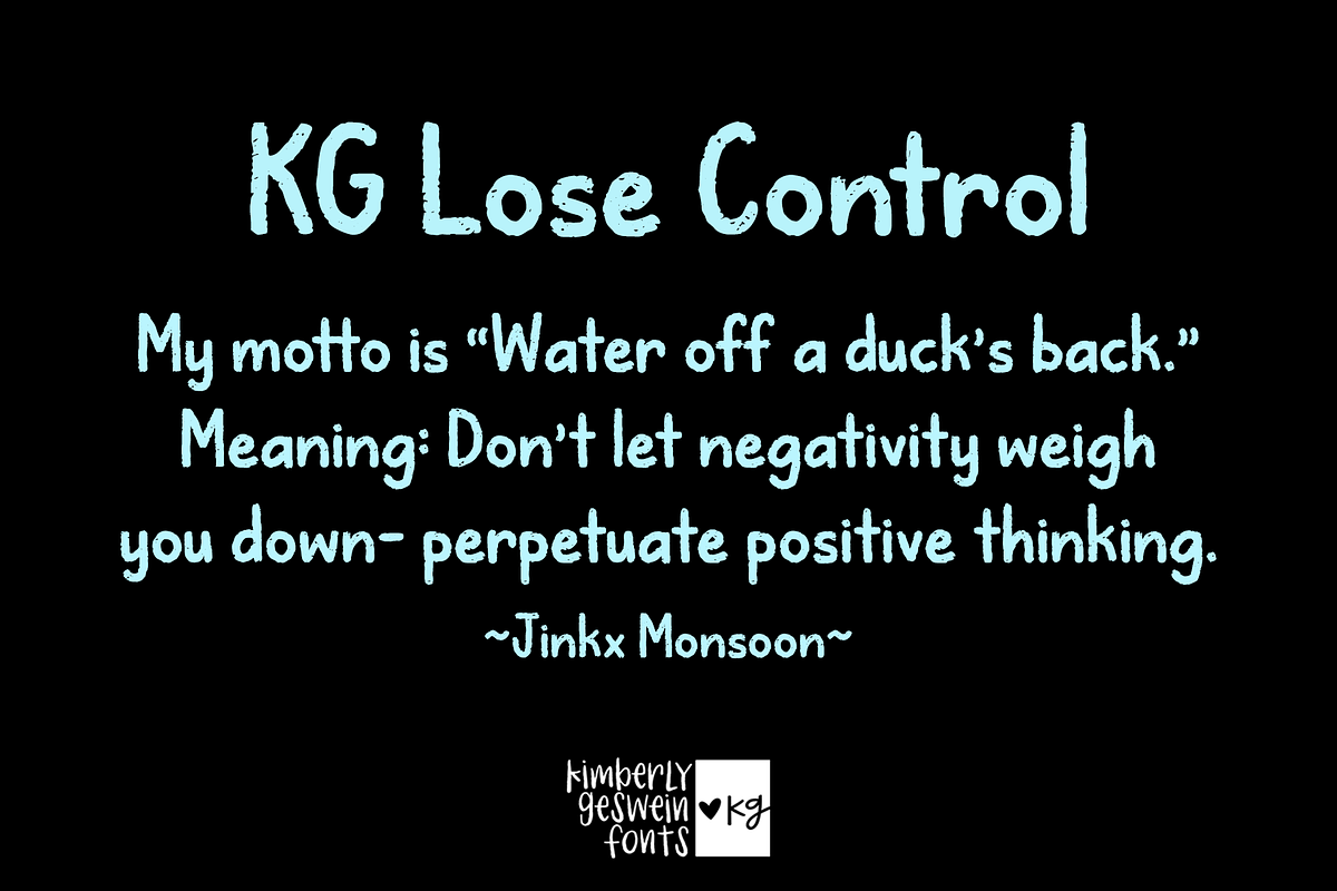 KG Lose Control, a Handwritten Font by Kimberly Geswein Fonts (Photo 1 of 2)