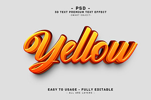 Yellow 3D Editable Psd Text Effect, a Layer Style Add-On by Md Jahidul99