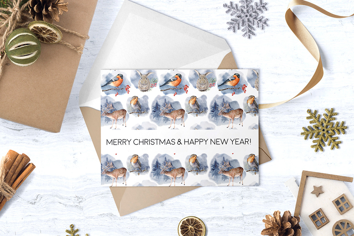 Elegant Christmas patterns bundle, a Seasonal Illustration by Yuliya Derbisheva (Photo 6 of 10)