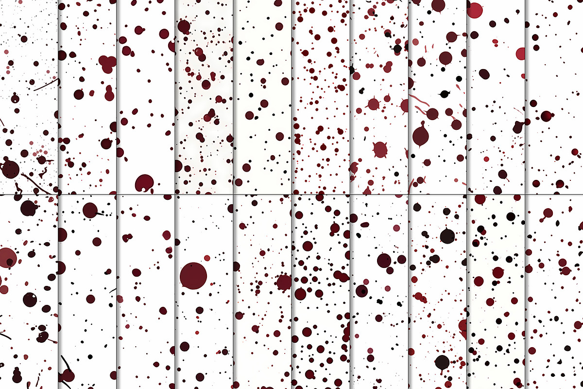 20 Seamless Red Splatter Patterns, a Pattern Graphic by Nordic Design (Photo 4 of 9)