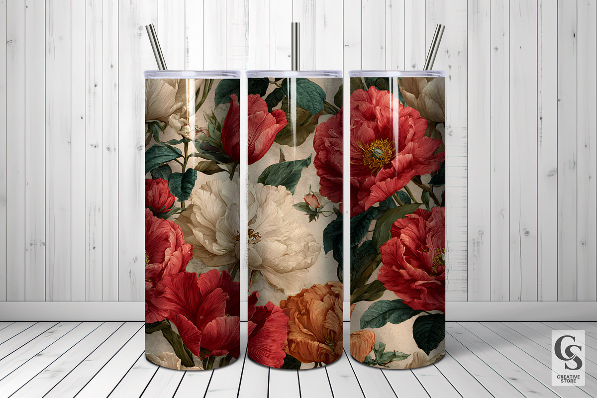 Large Botanical Flowers Pattern, a Pattern Graphic by Creative Store (Photo 5 of 5)