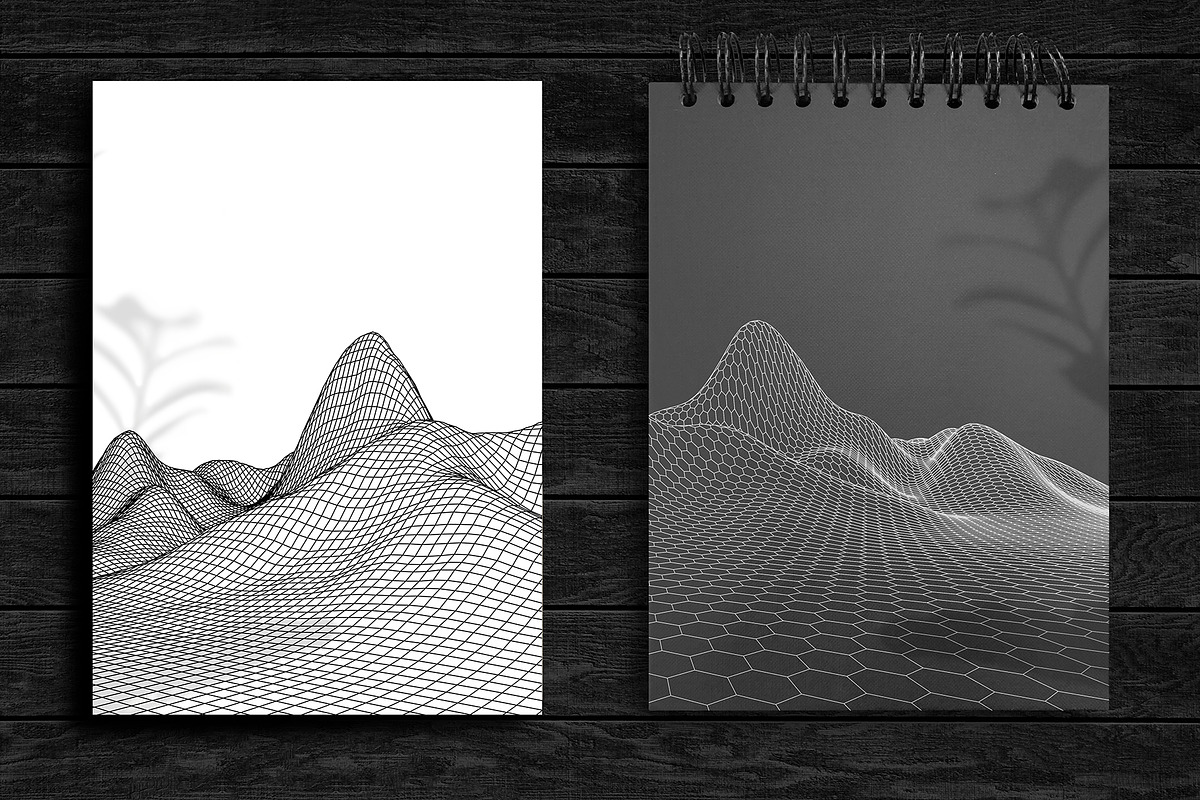 3D Tech & Wireframe Backgrounds, a Technology Illustration by RDShop (Photo 6 of 17)