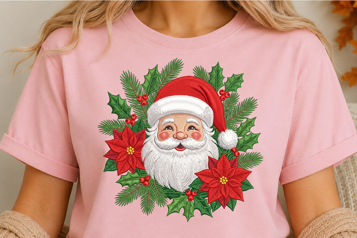 Santa Poinsettia Christmas PNG, an Object Illustration by DreamCafeArt (Photo 5 of 6)