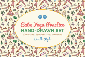 Yoga Meditation Practice Set Vector
