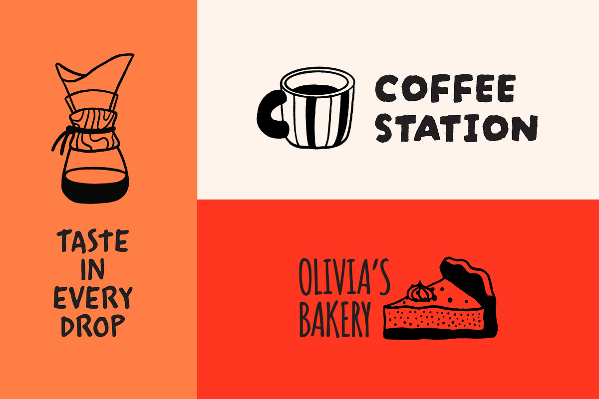 CAFE DOODLES | Graphic collection, a Food Illustration by katieromanoff_art (Photo 3 of 12)