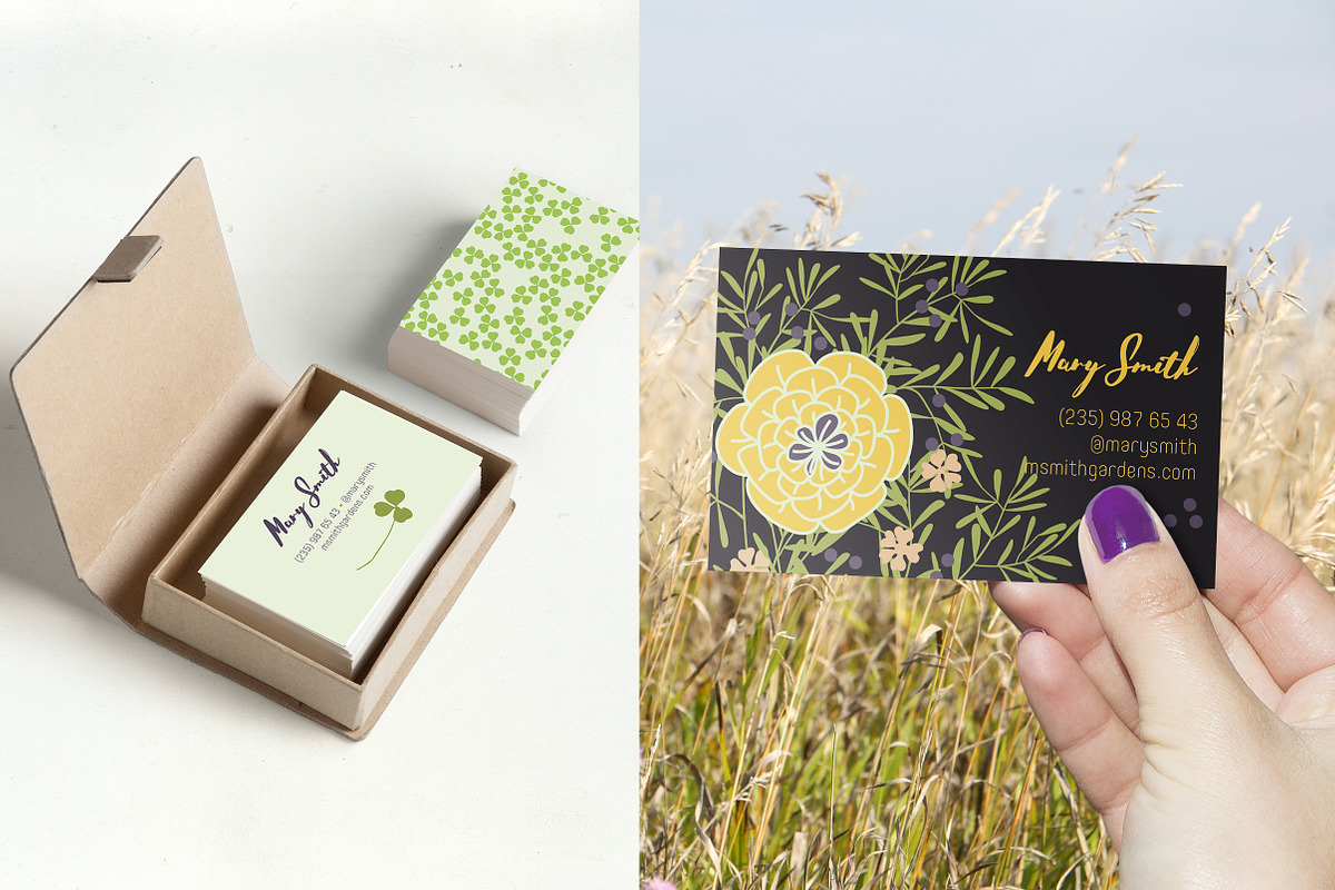 Herbal Business Cards, a Business Card Template by Nadia Emelianova (Photo 4 of 4)