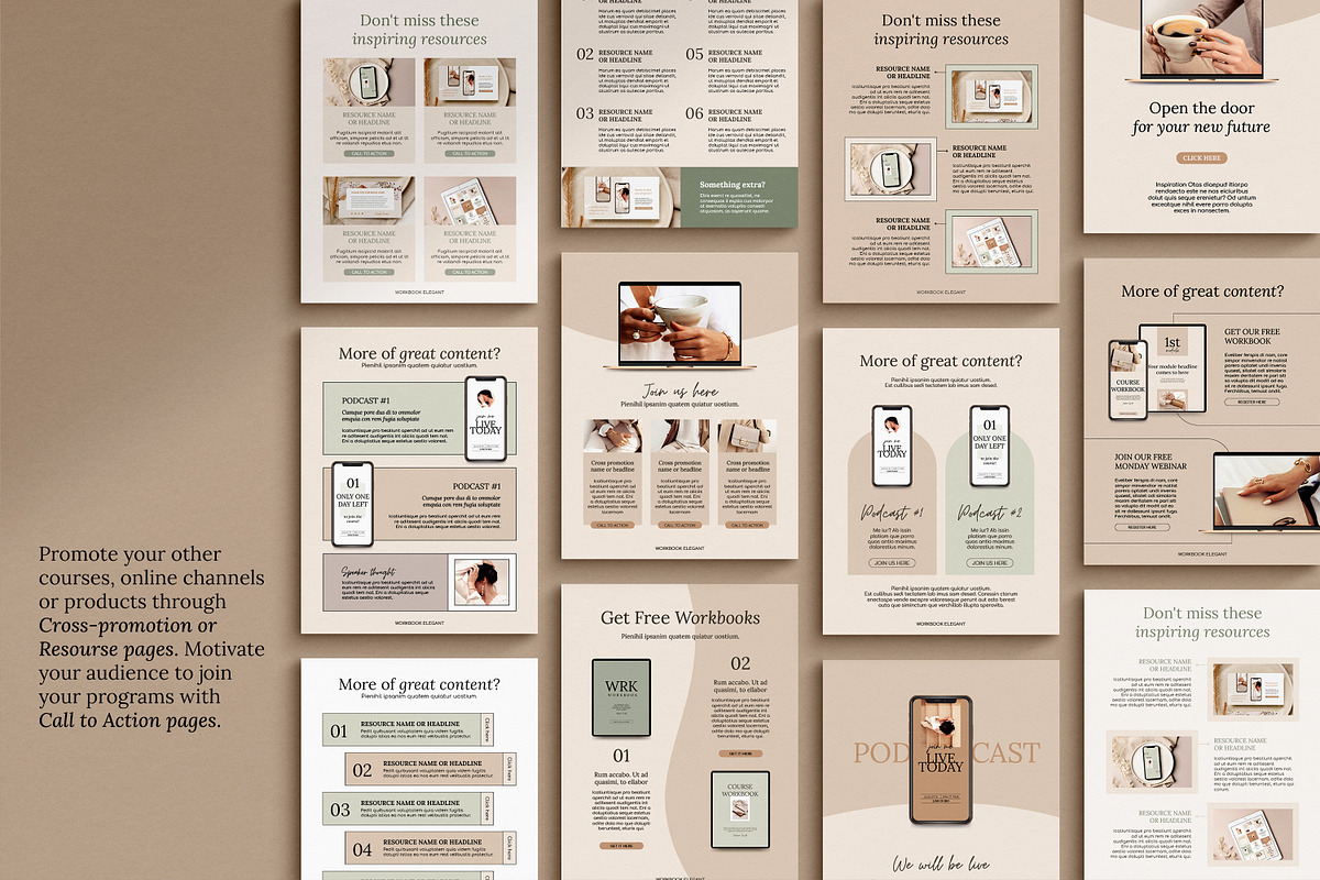 4 in 1 Course Creator Super Bundle E, a Magazine Template by Mirazz