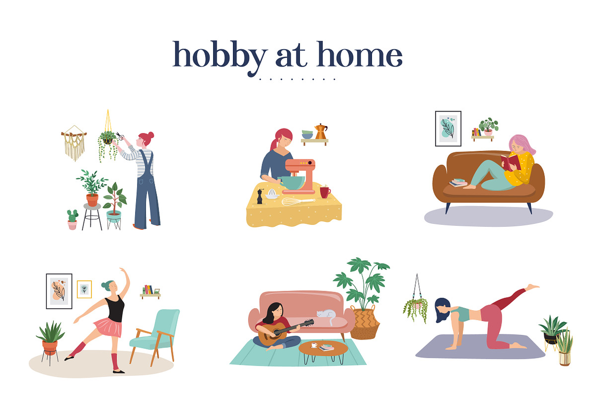 Stay at home, set of illustrations, an Education Illustration by Marish (Photo 3 of 7)