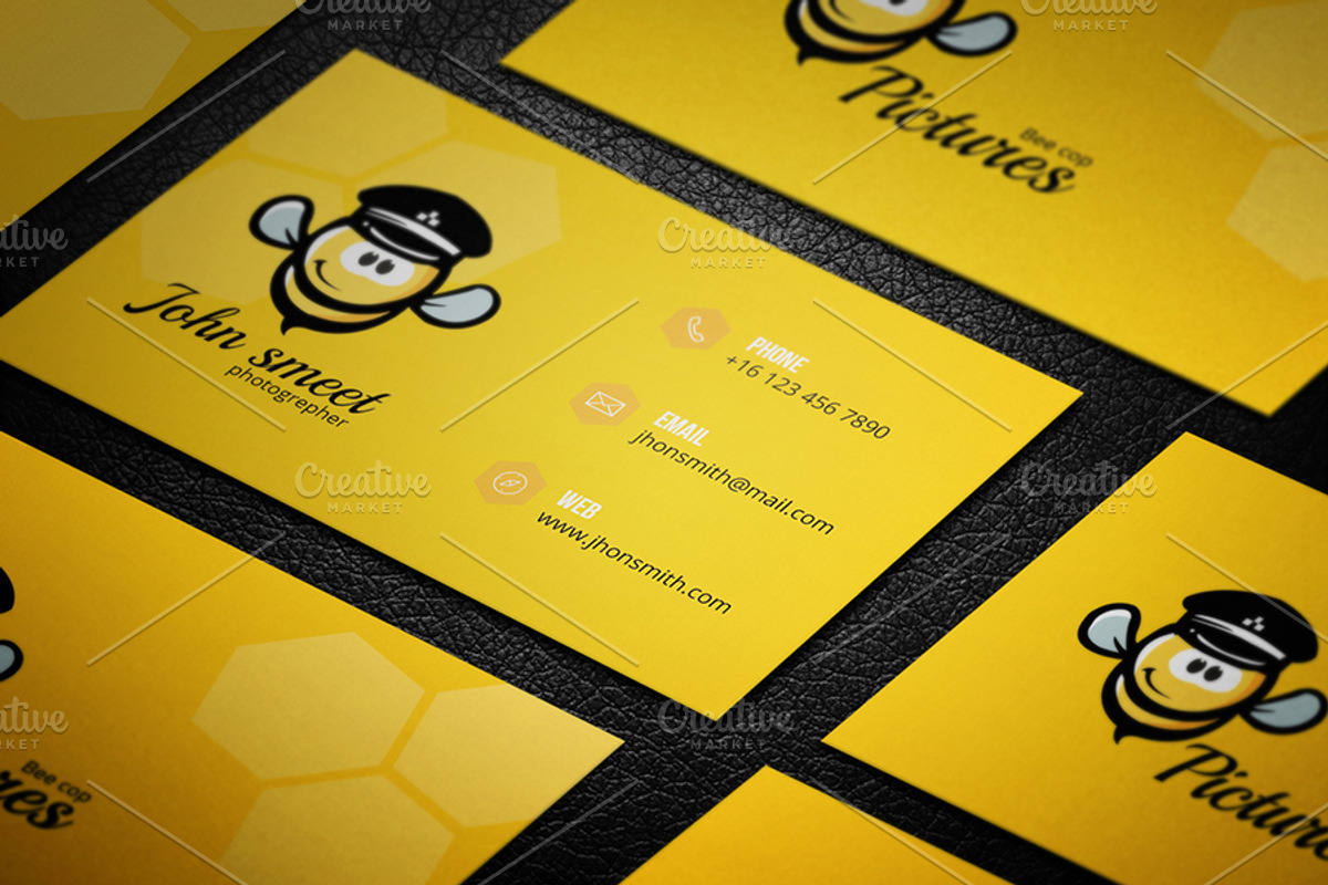 Creative Bee Business Card, a Business Card Template by Awns Creators (Photo 5 of 5)