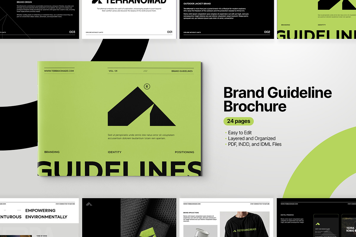 A4 Modern Brand Guideline Template, a Branding & Logo Template by TMint Play (Photo 1 of 7)