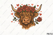 Valentine's Day Cow hearts PNG, an Illustration by CraftArtStudio (Thumbnail 1 of 4)