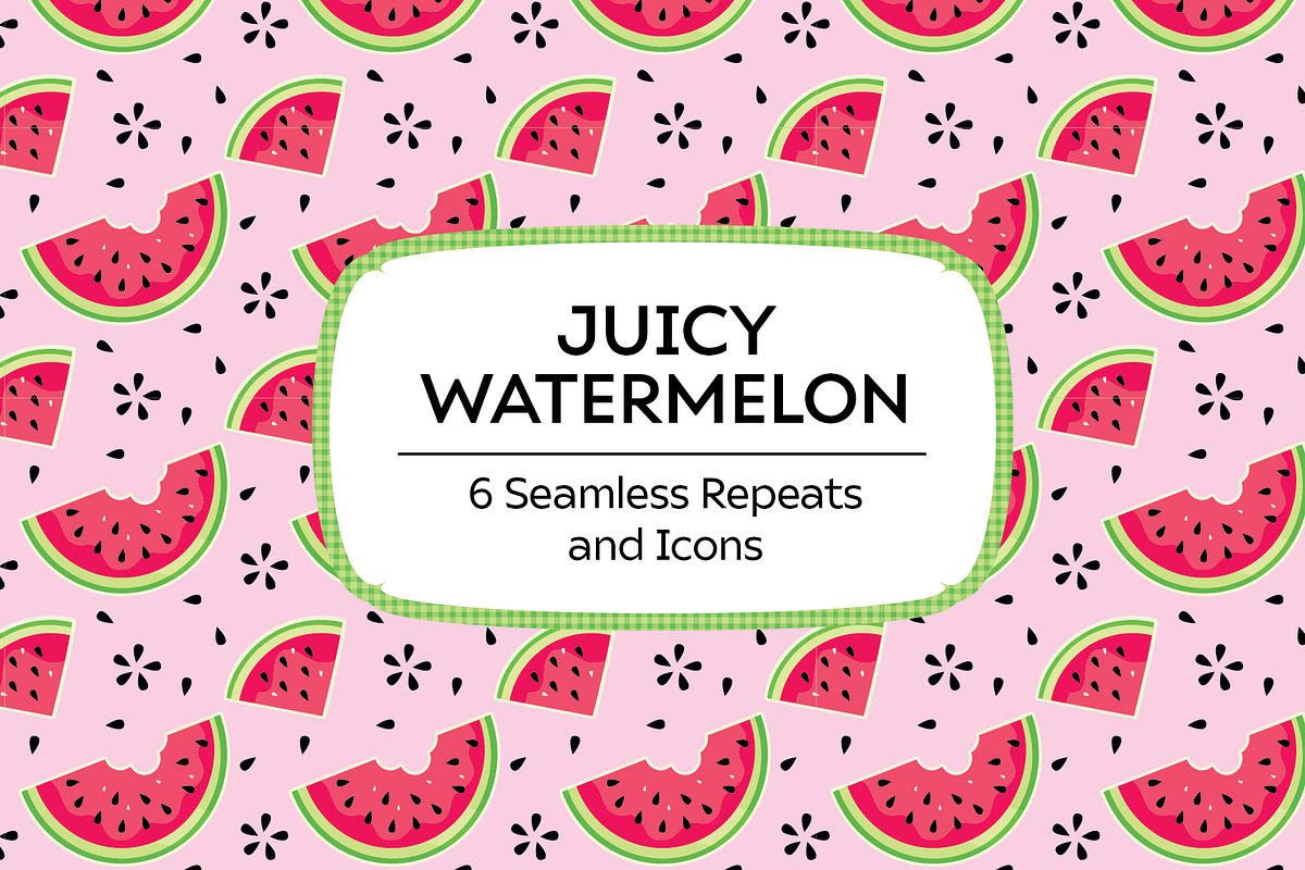 Juicy Watermelon Seamless Patterns, a Social Media Template by KT Art & Design (Photo 1 of 6)