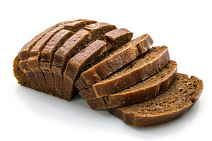 Sliced baked rye bread isolated on white background, a Food & Drink Photo by AlyaAnd