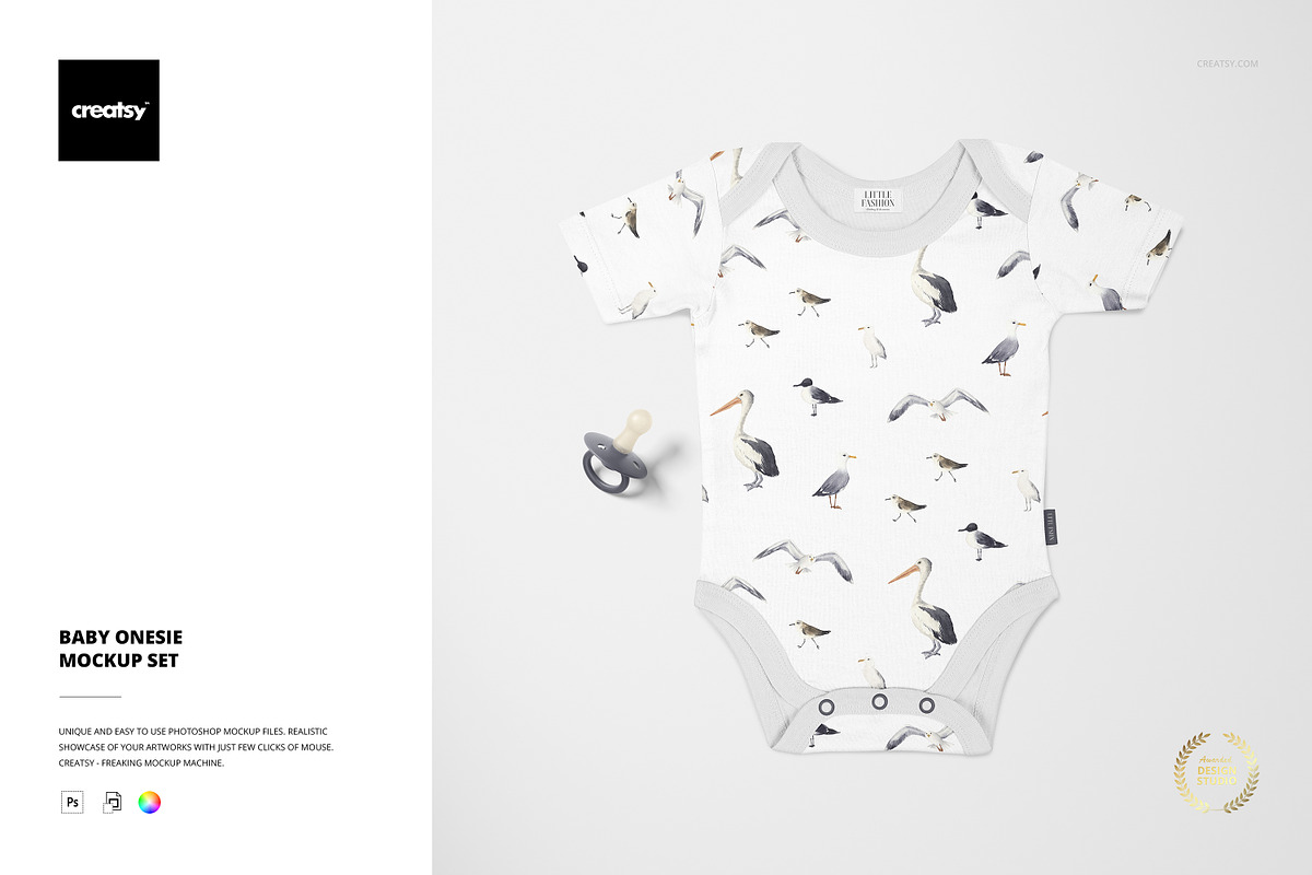 Baby Onesie Mockup Set, an Apparel Mockup by creatsy5 (Photo 1 of 9)