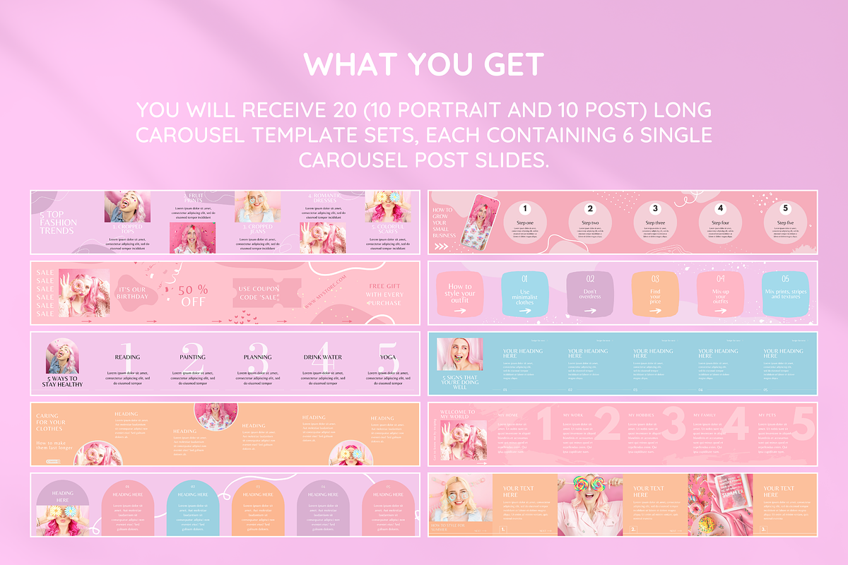 Pastel Instagram Carousel Bundle preview 7