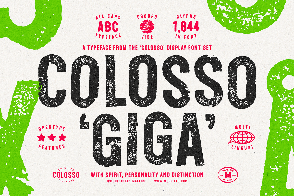 Colosso Giga Display Font, a Sans Serif Font by More Etc. Studios (Photo 1 of 14)